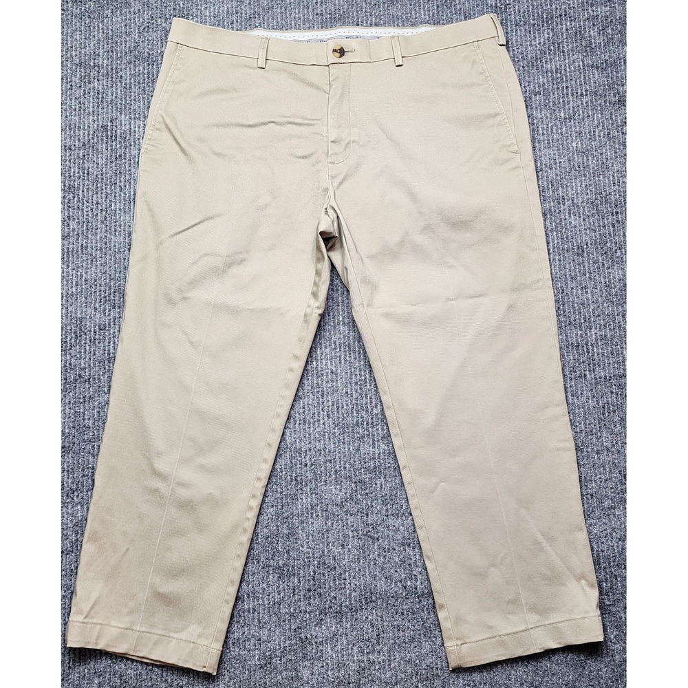Haggar Iron Free Premium Khaki Mens 38x30 Tan Flat Front Chino Pants HC71000 289